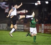 17 February 2017; Brian Gartland of Dundalk action against Sean Maguire of Cork City during the President's Cup match between Dundalk and Cork City at Turner's Cross in Cork. Photo by David Maher/Sportsfile