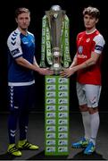 20 February 2017; Paul O'Connor of Limerick FC, right, and Kieran Sadlier of Sligo Rovers, right, in attendance at the SSE Airtricity & FAI Photoshoot with League Players at Aviva Stadium in Lansdowne Road, Dublin.  Photo by Seb Daly/Sportsfile