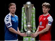 20 February 2017; Paul O'Connor of Limerick FC, right, and Kieran Sadlier of Sligo Rovers, right, in attendance at the SSE Airtricity & FAI Photoshoot with League Players at Aviva Stadium in Lansdowne Road, Dublin.  Photo by Seb Daly/Sportsfile