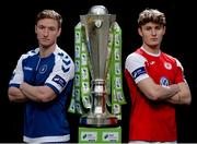20 February 2017; Paul O'Connor of Limerick FC, left, and Kieran Sadlier of Sligo Rovers, right, in attendance at the SSE Airtricity & FAI Photoshoot with League Players at Aviva Stadium in Lansdowne Road, Dublin.  Photo by Seb Daly/Sportsfile