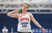 18 February 2017; Alix Hughes of Crusaders A.C. competing in the Women's Shot Putt during the Irish Life Health National Senior Indoor Championships at the Sport Ireland National Indoor Arena in Abbotstown, Dublin. Photo by Brendan Moran/Sportsfile