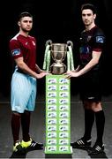 20 February 2017; Christopher McCarthy of Cobh Ramblers and Ross Kenny of Wexford Youths in attendance at the SSE Airtricity League Launch 2017 at the Aviva Stadium in Lansdowne Road in Dublin. Photo by Seb Daly/Sportsfile