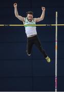 18 February 2017; Conor Bermingham of Raheny A.C. competing in the Men's Pole Vault during the Irish Life Health National Senior Indoor Championships at the Sport Ireland National Indoor Arena in Abbotstown, Dublin. Photo by Brendan Moran/Sportsfile