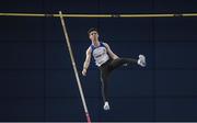 18 February 2017; Brian Flynn of Lusk A.C. competing in the Men's Pole Vault during the Irish Life Health National Senior Indoor Championships at the Sport Ireland National Indoor Arena in Abbotstown, Dublin. Photo by Brendan Moran/Sportsfile