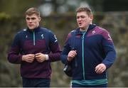 21 February 2017; Garry Ringrose, left, and Tadhg Furlong of Ireland arrive prior to squad training at Carton House in Maynooth, Co Kildare. Photo by Seb Daly/Sportsfile