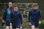 21 February 2017; Paddy Jackson, left, and Andrew Trimble of Ireland arrive prior to squad training at Carton House in Maynooth, Co Kildare. Photo by Seb Daly/Sportsfile