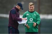 21 February 2017; James Tracy, right, of Ireland with forwards coach Simon Easterby during squad training at Carton House in Maynooth, Co Kildare. Photo by Seb Daly/Sportsfile