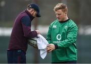 21 February 2017; James Tracy, right, of Ireland with forwards coach Simon Easterby during squad training at Carton House in Maynooth, Co Kildare. Photo by Seb Daly/Sportsfile