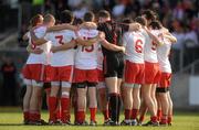 23 July 2011; The Tyrone team in a huddle before the game. GAA Football All-Ireland Senior Championship Qualifier Round 3, Tyrone v Armagh, Healy Park, Omagh, Co. Tyrone. Picture credit: Oliver McVeigh / SPORTSFILE
