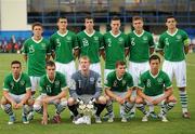26 July 2011; The Republic of Ireland team, back row, from left, Sean Murray, Anthony O'Connor, Joe Shaughnessy, Matt Doherty, Jeff Hendrick, and John Egan, with, front row, from left, Samir Carruthers, Anthony Forde, Aaron McCarey, Conor Murphy and John O'Sullivan. 2010/11 UEFA European Under-19 Championship - Group A, Republic of Ireland v Romania, City Stadium, Berceni, Bucharest, Romania. Picture credit: Stephen McCarthy / SPORTSFILE