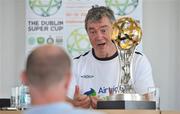 27 July 2011; Airtricity League XI manager Damien Richardson speaking during a press conference ahead of the Dublin Super Cup. Airtricity League XI Press Conference, Tallaght Stadium, Tallaght, Co. Dublin. Picture credit: Brendan Moran / SPORTSFILE