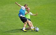 27 July 2011; Daniel Kearns is tackled by Owen Heary during Airtricity League XI squad training ahead of the Dublin Super Cup. Airtricity League XI Squad Training, Tallaght Stadium, Tallaght, Co. Dublin. Picture credit: Brendan Moran / SPORTSFILE
