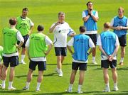 27 July 2011; Manager Damien Richardson speaking to his players during Airtricity League XI squad training ahead of the Dublin Super Cup. Airtricity League XI Squad Training, Tallaght Stadium, Tallaght, Co. Dublin. Picture credit: Brendan Moran / SPORTSFILE