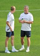 27 July 2011; Manager Damien Richardson speaking to James McClean during Airtricity League XI squad training ahead of the Dublin Super Cup. Airtricity League XI Squad Training, Tallaght Stadium, Tallaght, Co. Dublin. Picture credit: Brendan Moran / SPORTSFILE