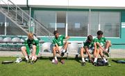 28 July 2011; Republic of Ireland players, from left, Aaron McCarey, Kane Ferdinand, Connor Smith and Joe Shaughnessy prepare for squad training ahead of their side's 2010/11 UEFA European Under-19 Championship Semi-Final, on Friday, against Spain. 2010/11 UEFA European Under-19 Championship, Concordia Stadium, Chiajna, Bucharest, Romania. Picture credit: Stephen McCarthy / SPORTSFILE