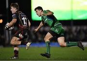 18 February 2017; Tyler Morgan of Newport Gwent Dragons in action against Tom Farrell of Connacht during the Guinness PRO12 Round 15 match between Connacht and Newport Gwent Dragons at the Sportsground in Galway. Photo by Ramsey Cardy/Sportsfile