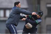 22 February 2017; Bundee Aki, left, and Stacey Ili of Connacht during squad training at the Sportsground in Galway. Photo by Matt Browne/Sportsfile