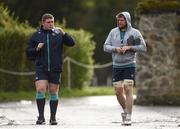 23 February 2017; Tadhg Furlong, left, and Jamie Heaslip of Ireland arrive prior to squad training at Carton House in Maynooth, Co Kildare. Photo by Seb Daly/Sportsfile