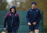 23 February 2017; Ian Keatley, left, and Robbie Henshaw of Ireland arrive prior to squad training at Carton House in Maynooth, Co Kildare. Photo by Seb Daly/Sportsfile