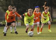 23 February 2017; Laura Maher, age 8, in action against Ellie Spain, age 10, both from St. Patrick's Girls NS, at the Aviva Soccer Sisters Exhibition by the St. Patrick’s Girls NS at Ringsend Astro Park with Irish Women’s International Aine O'Gorman. The Aviva Soccer Sisters Easter Camps, for girls aged between 7 and 12 years old, will take place in 120 venues across the country during the Easter break. For more details on the Aviva Soccer Sisters programme and where to find your local camp, log on to www.aviva.ie/soccersisters. Photo by Cody Glenn/Sportsfile