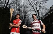 23 February 2017; Cuala's Con O'Callaghan is pictured alongside Cormac O'Doherty from Slaughtneil ahead of their clash in the AIB GAA Senior Hurling Club Championship Semi Final on February 25th. For exclusive content and behind the scenes action from the Club Championships follow AIB GAA on Twitter and Instagram @AIB_GAA and facebook.com/AIBGAA. Photo by Stephen McCarthy/Sportsfile