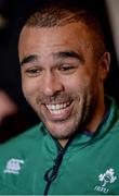 23 February 2017; Simon Zebo of Ireland speaking during a press conference at Carton House in Maynooth, Co Kildare. Photo by Seb Daly/Sportsfile