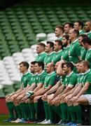 24 February 2017; The Ireland squad pose for a team photograph ahead of the captain's run at the Aviva Stadium in Dublin. Photo by Ramsey Cardy/Sportsfile