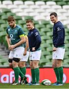 24 February 2017; Paddy Jackson, left, and Jonathan Sexton of Ireland during the captain's run at the Aviva Stadium in Dublin. Photo by Ramsey Cardy/Sportsfile