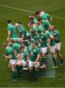 24 February 2017; The Ireland team break away from the team photo during the captain's run at the Aviva Stadium in Dublin. Photo by David Fitzgerald/Sportsfile