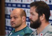 24 February 2017; Rory Best of Ireland, left, and Ireland defence coach Andy Farrell during a press conference at the Aviva Stadium in Dublin. Photo by David Fitzgerald/Sportsfile