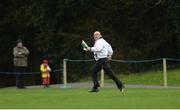 24 February 2017; Umpire Mick Murtagh makes his way to his position with the green and whites flags ahead of the game, which was briefly delayed due to their absence, Independent.ie HE GAA Fitzgibbon Cup semi-final meeting of IT Carlow and University College Cork at Dangan, in Galway. Photo by Piaras Ó Mídheach/Sportsfile