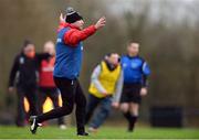 24 February 2017; IT Carlow manager DJ Carey reacts after his side conceded a free during the Independent.ie HE GAA Fitzgibbon Cup semi-final meeting of IT Carlow and University College Cork at Dangan, in Galway. Photo by Piaras Ó Mídheach/Sportsfile
