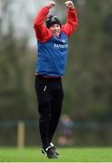 24 February 2017; IT Carlow manager DJ Carey celebrates a goal by Kevin Kelly during the Independent.ie HE GAA Fitzgibbon Cup semi-final meeting of IT Carlow and University College Cork at Dangan, in Galway. Photo by Piaras Ó Mídheach/Sportsfile