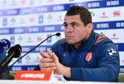 24 February 2017; France captain Guilhem Guirado during a press conference at the Aviva Stadium in Dublin. Photo by Ramsey Cardy/Sportsfile