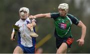 24 February 2017; Aaron Gillane of Mary Immaculate College Limerick in action against Barry O'Connell of Limerick IT during the Independent.ie HE GAA Fitzgibbon Cup semi-final match between Mary Immaculate College Limerick and Limerick IT at Dangan, in Galway. Photo by Piaras Ó Mídheach/Sportsfile