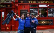24 February 2017; France supporters, from left, Patrick Horvais, Lucien Perrier and Romain Eymard from Grenoble enjoying the build up to the RBS Six Nations Rugby Championship match between Ireland and France at Temple Bar in Dublin. Photo by David Fitzgerald/Sportsfile