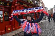 24 February 2017; Marine Guillermic from Paris enjoying the build up prior to the RBS Six Nations Rugby Championship match between Ireland and France at Temple Bar in Dublin. Photo by David Fitzgerald/Sportsfile