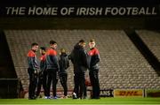 24 February 2017; Derry City players inspect the pitch prior to the SSE Airtricity League Premier Division match between Bohemians and Derry City at Dalymount Park, in Dublin. Photo by Seb Daly/Sportsfile