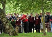 29 July 2011; Damien McGrane plays from under the trees back onto the 11th fairway during the second round of the 2011 Discover Ireland Irish Open Golf Championship, Killarney Golf & Fishing Club, Killarney, Co. Kerry. Picture credit: Matt Browne / SPORTSFILE