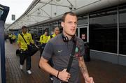 29 July 2011; Anthony Stokes, Glasgow Celtic, pictured on his arrival at Dublin Airport ahead of this weekend's Dublin Super Cup. Dublin Airport, Dublin. Picture credit: Oliver McVeigh / SPORTSFILE