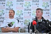 29 July 2011; Airtricity League XI manager Damien Richardson, right, with assistant Kenny Cunningham during a press conference ahead of the Dublin Super Cup. Aviva Stadium, Lansdowne Road, Dublin. Picture credit: David Maher / SPORTSFILE