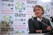 30 July 2011; Manchester City manager Roberto Mancini during a post match press conference. Dublin Super Cup, Post Match Press Conference, Airtricity League XI v Manchester City, Aviva Stadium, Lansdowne Road, Dublin. Picture credit: David Maher / SPORTSFILE