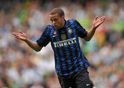 30 July 2011; Luc Castaignos, Inter Milan, celebrates after after scoring his side's first goal. Dublin Super Cup, Inter Milan v Glasgow Celtic FC, Aviva Stadium, Lansdowne Road, Dublin. Picture credit: David Maher / SPORTSFILE