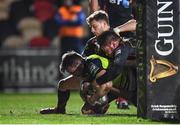 24 February 2017; Jack Conan of Leinster goes over to score his side's second try during the Guinness PRO12 Round 16 match between Newport Gwent Dragons and Leinster at Rodney Parade in Newport, Wales. Photo by Stephen McCarthy/Sportsfile