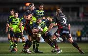 24 February 2017; Fergus McFadden of Leinster escapes the attention of Brok Harris of Newport Gwent Dragons during the Guinness PRO12 Round 16 match between Newport Gwent Dragons and Leinster at Rodney Parade in Newport, Wales. Photo by Stephen McCarthy/Sportsfile
