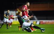 24 February 2017; Hugh Douglas of Bray Wanderers in action against Kurtis Byrne of St Patrick's Athletic during the SSE Airtricity League Premier Division match between St Patrick's Athletic and Bray Wanderers at Richmond Park in Dublin. Photo by David Fitzgerald/Sportsfile