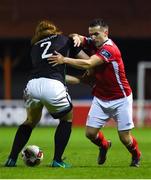 24 February 2017; Christy Fagan of St Patrick's Athletic in action against Hugh Douglas of Bray Wanderers during the SSE Airtricity League Premier Division match between St Patrick's Athletic and Bray Wanderers at Richmond Park in Dublin. Photo by David Fitzgerald/Sportsfile
