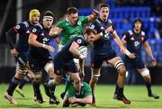 24 February 2017; Arthur Retiere of France is tackled by Jonny Stewart of Ireland during the RBS U20 Six Nations Rugby Championship match between Ireland and France at Donnybrook Stadium in Dublin. Photo by Ramsey Cardy/Sportsfile