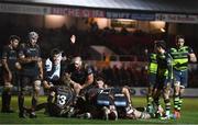 24 February 2017; Ross Molony of Leinster, hidden, scores his side's fifth try during the Guinness PRO12 Round 16 match between Newport Gwent Dragons and Leinster at Rodney Parade in Newport, Wales. Photo by Stephen McCarthy/Sportsfile