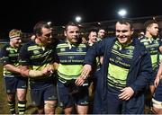 24 February 2017; Leinster players, from left, Rhys Ruddock, Mike Ross and Peter Dooley following the Guinness PRO12 Round 16 match between Newport Gwent Dragons and Leinster at Rodney Parade in Newport, Wales. Photo by Stephen McCarthy/Sportsfile